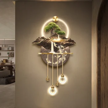 Modern Crystal Plant Art Wall Light for TV Background & Corridor – Up & Down LED Illumination with Remote